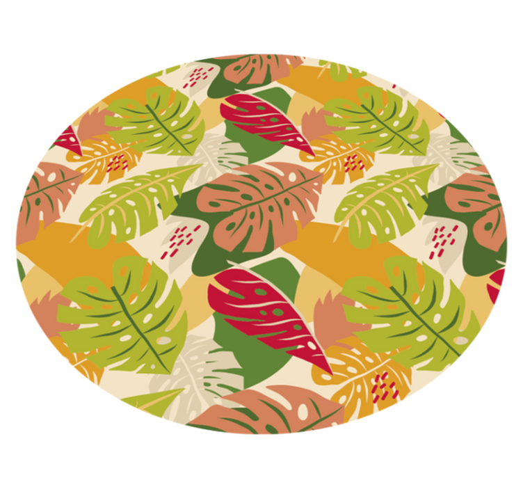 Tapis vinyle fleurs et plantes motif de feuillage tropical - TenStickers