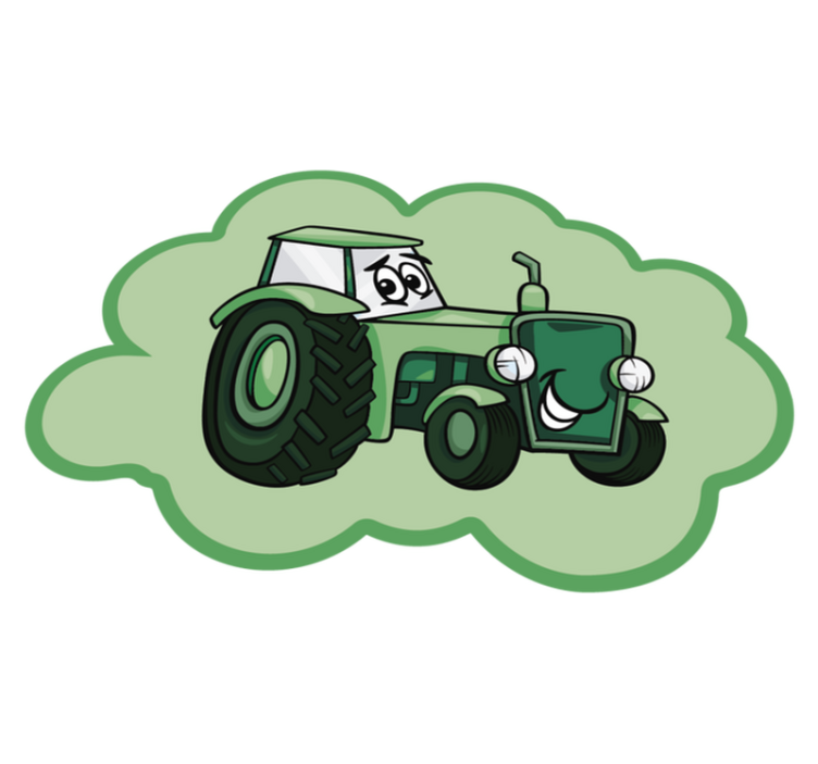 tapis vinyle pour enfants Tracteur vert - TenStickers