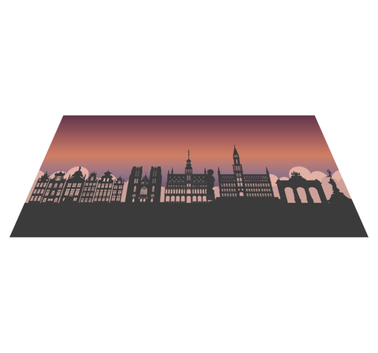 Tapis vinyle carte du monde silhouette, horizon - TenStickers
