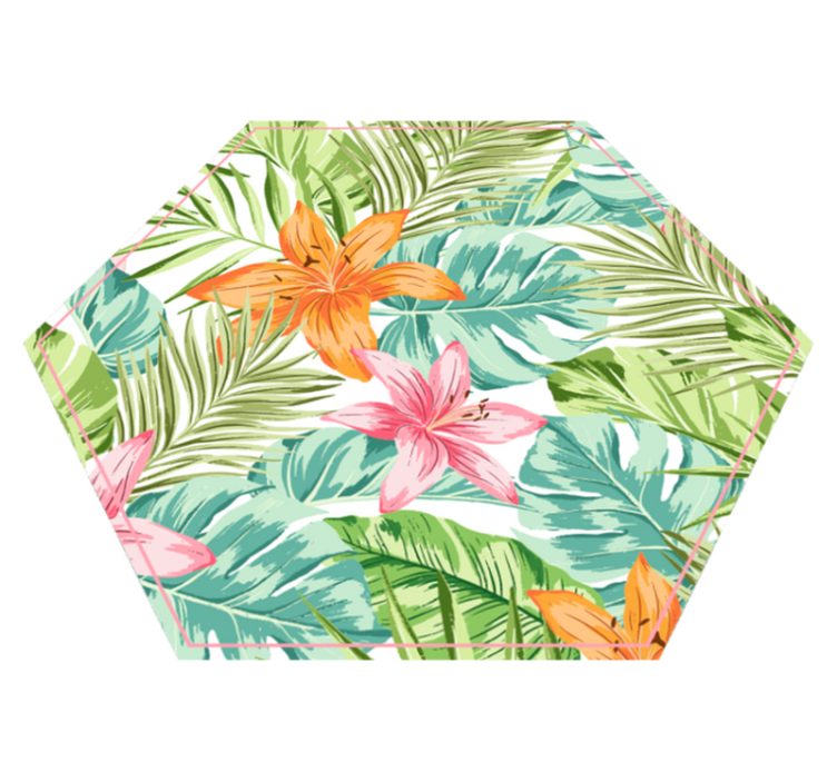 Tapis vinyle fleurs et plantes flore tropicale - TenStickers