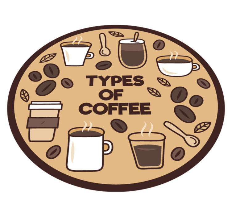 Tapis vinyle cuisine cercle de variétés de café - TenStickers