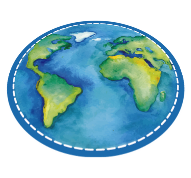 Tapis vinyle carte du monde globe éducatif - TenStickers