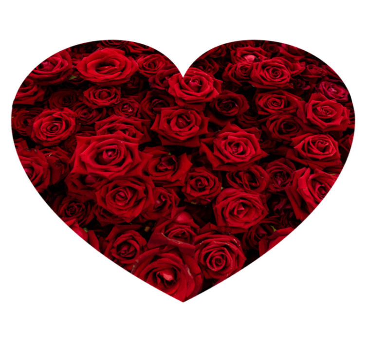 Tapis vinyle fleurs et plantes romance en forme de coeur - TenStickers