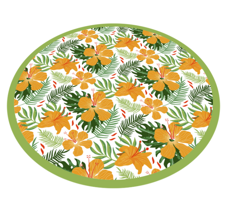 Tapis vinyle fleurs et plantes harmonie florale tropicale - TenStickers