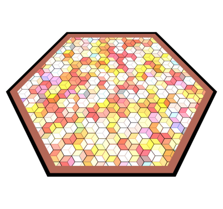 Tapis vinyle géométrique spectre hexagonal - TenStickers