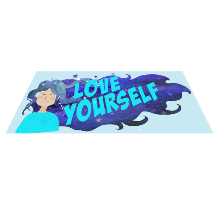 Tapis vinyle citation aime-toi illustration - TenStickers