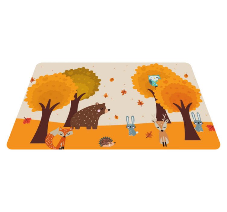 Tapis vinyle pour enfants amis de la forêt automnale - TenStickers
