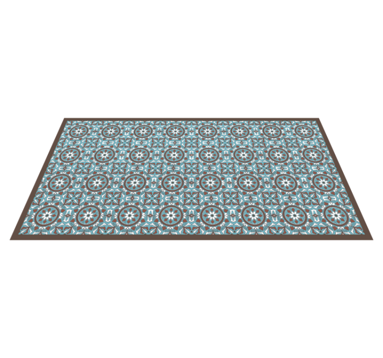 Tapis vinyle cuisine carreaux de ciment turquoise arabe - TenStickers
