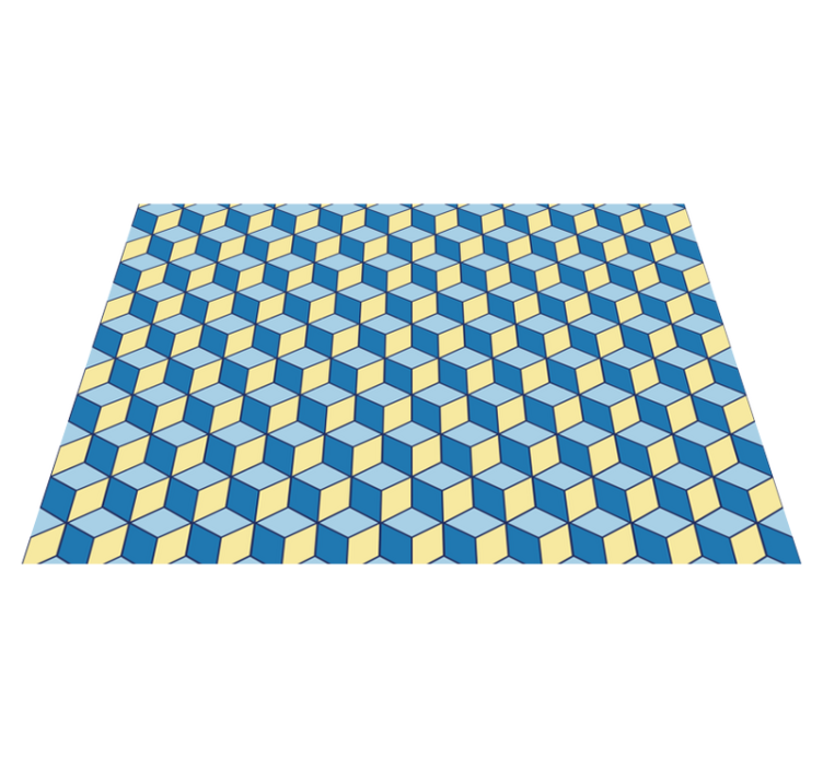 Tapis vinyle salle à manger géométrique 3D - TenStickers