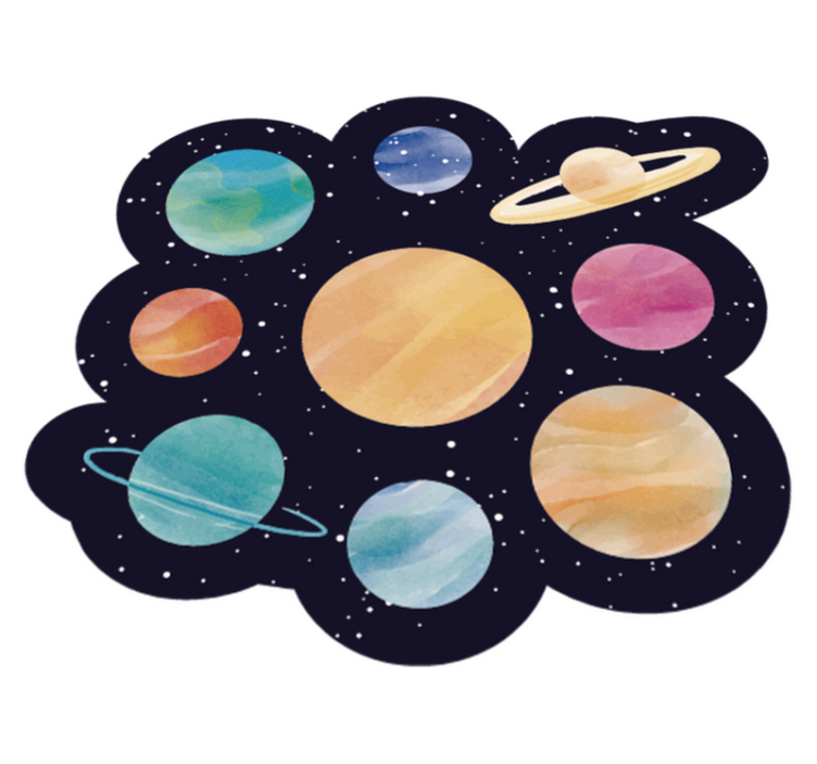 tapis vinyle pour enfants Différentes planètes - TenStickers