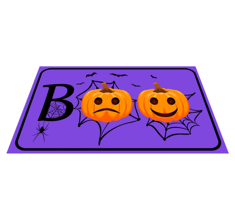 Tapis vinyle halloween citrouille toile d'araignée boo - TenStickers