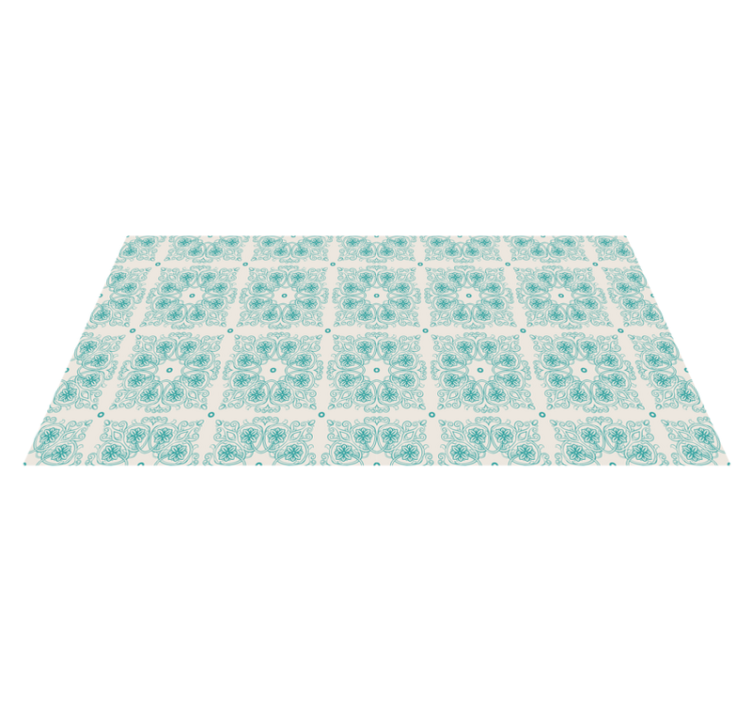 Tapis vinyle carreaux ciment Carreaux turquoise - TenStickers