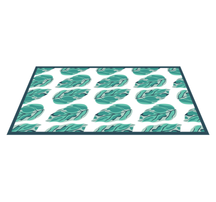 tapis vinyle salon Feuilles de turquoise - TenStickers