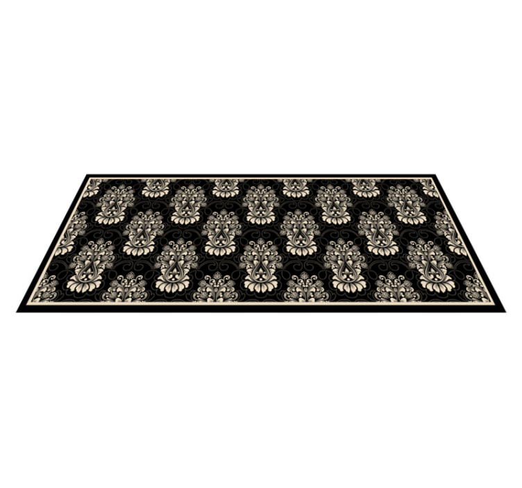 Tapis vinyle vintage motif floral baroque - TenStickers