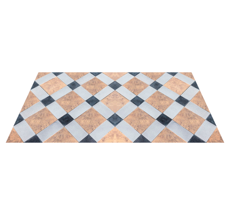 Tapis vinyle carreaux de ciment revêtement de sol en damier - TenStickers
