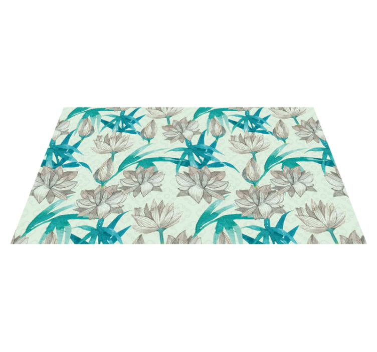 Tapis vinyle fleurs et plantes tons pastels floraux - TenStickers
