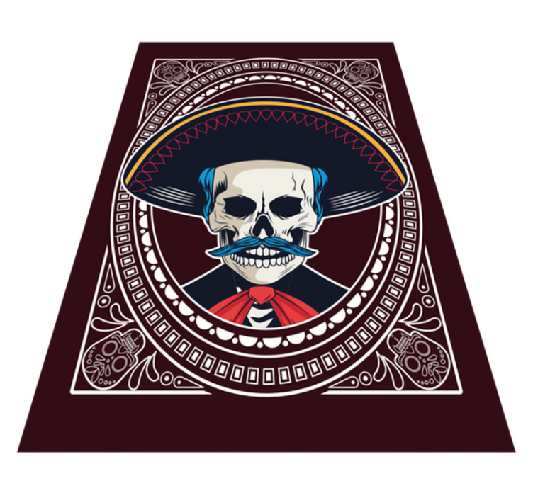 tapis vinyle ethnique Crâne ethnique mexicain - TenStickers
