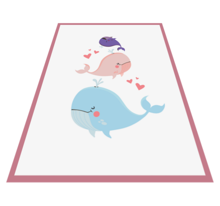 Tapis vinyle chambre bébé illustration de baleines amusantes - TenStickers