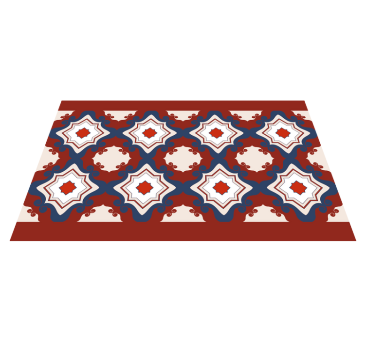 tapis vinyle mosaique Carreaux vintage rouges - TenStickers