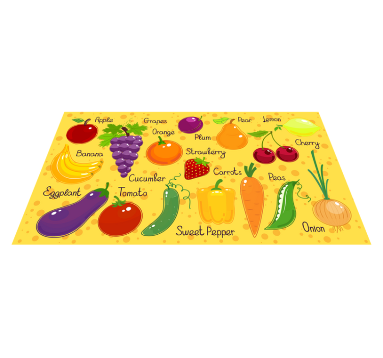 tapis vinyle cuisine Légumes avec des noms - TenStickers