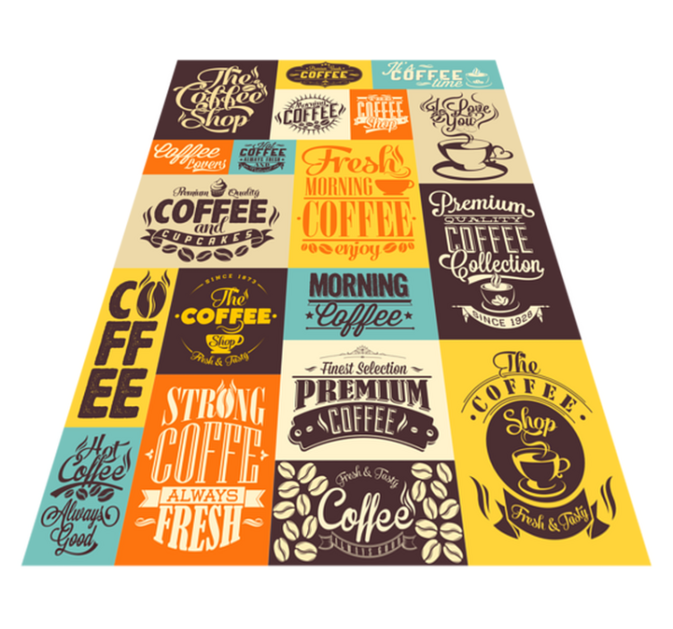 Tapis vinyle citation collection de typographie de café - TenStickers