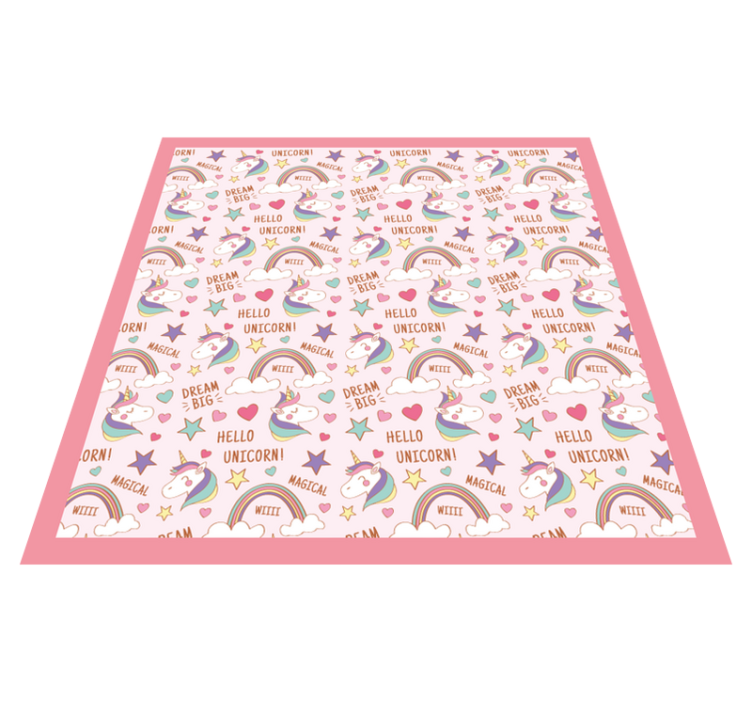 Tapis vinyle chambre bébé motif de licorne magique - TenStickers