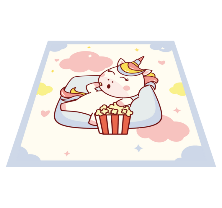 Tapis vinyle pour enfants licorne cinéma détente - TenStickers
