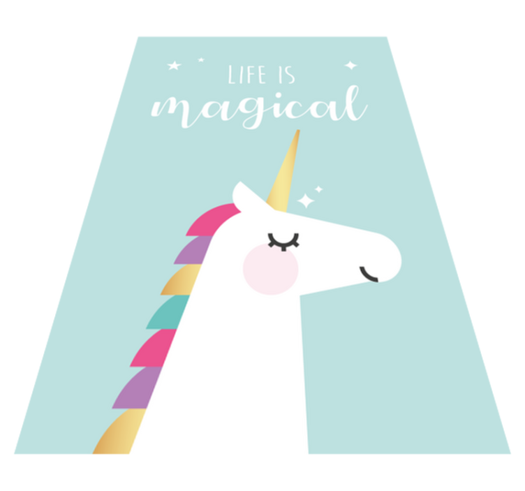 Tapis vinyle pour enfants phrase magique de licorne - TenStickers