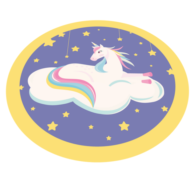 Tapis vinyle chambre bébé cercle de rêve de licorne - TenStickers