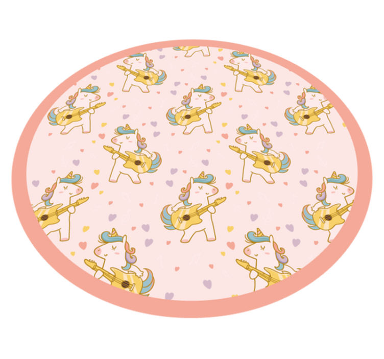 Tapis vinyle pour enfants cercle de danse de la licorne - TenStickers