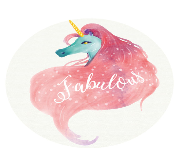 Tapis vinyle Licorne aquarelle texte Fabuleux - TenStickers