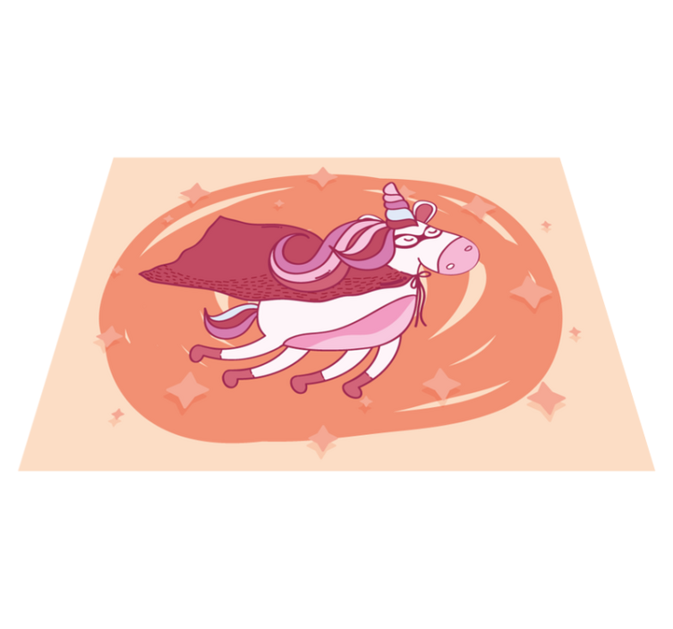 Tapis vinyle chambre bébé licorne de super-héros - TenStickers