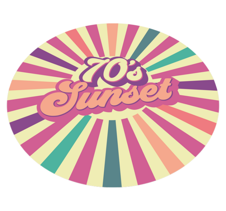 Tapis vinyle citation ambiance coucher de soleil 70s - TenStickers