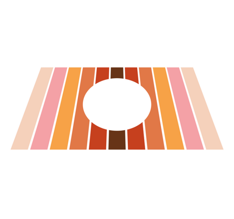 tapis vinyle geometrique Soleil des années 70 - TenStickers