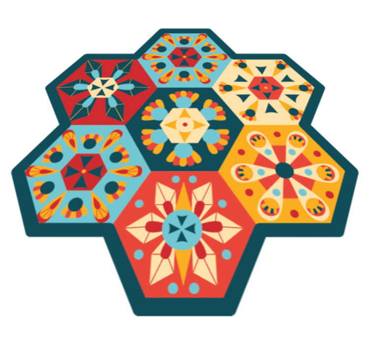 tapis vinyle carreaux Carreaux de couleur hexagonale - TenStickers