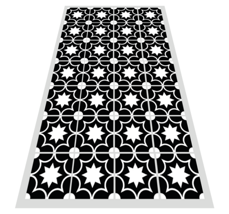 Tapis vinyle carreaux de ciment noirs blancs - TenStickers