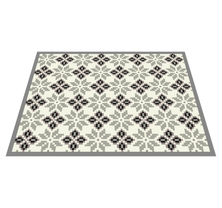 Tapis vinyle carreaux de ciment motif de tuiles monochromes - TenStickers