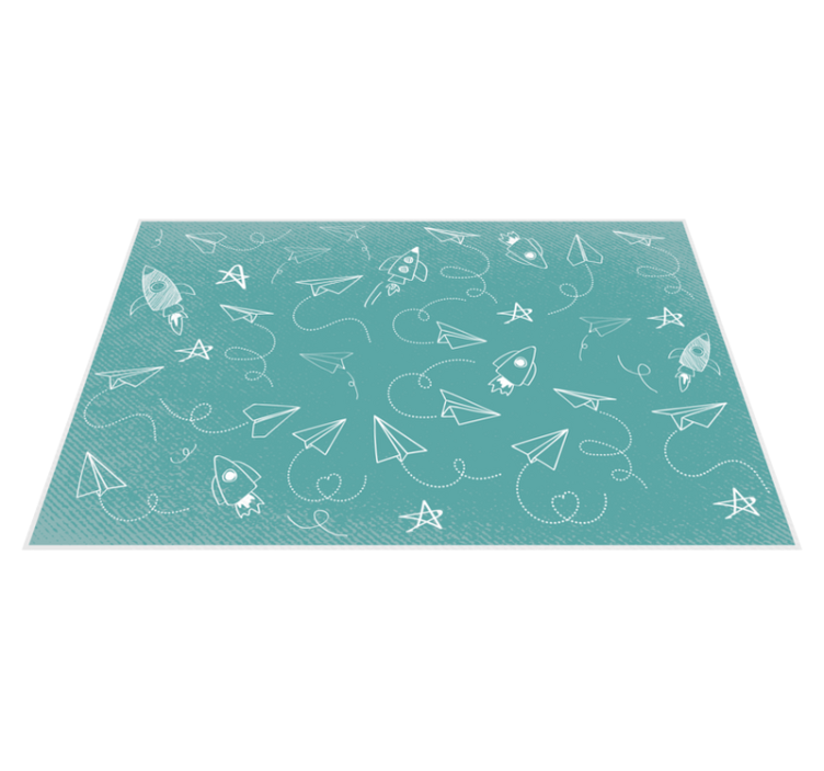 Tapis vinyle jeux voyage spatial ludique - TenStickers