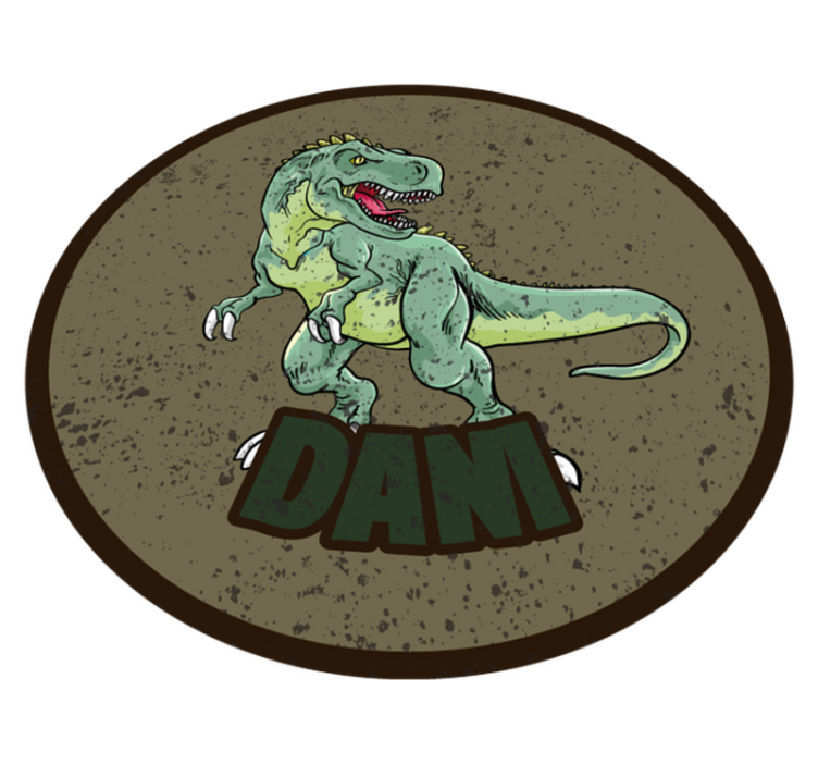 tapis vinyle avec nom Tirannosaurus rex avec nom personnalisé - TenStickers