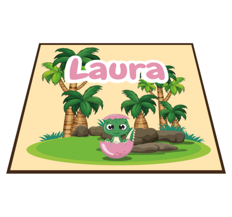 Tapis vinyle personnalisé scène de dinosaure personnalisée - TenStickers