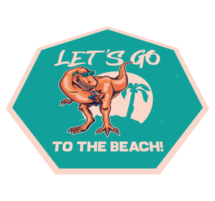 Tapis vinyle animal amusement de dinosaure de plage - TenStickers