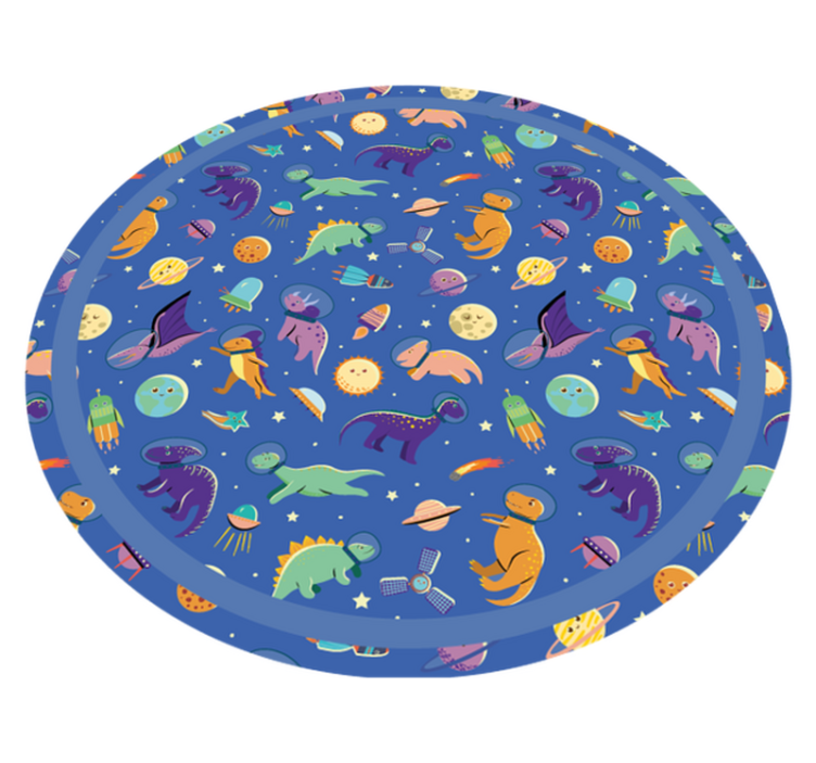 Tapis vinyle pour enfants dinosaure de l'espace rond - TenStickers