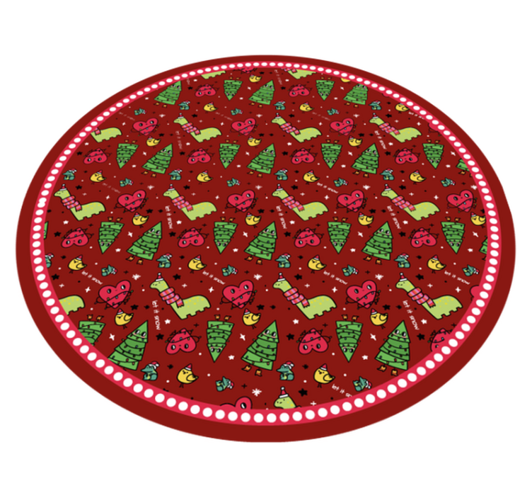 Tapis vinyle noël conception circulaire festive - TenStickers