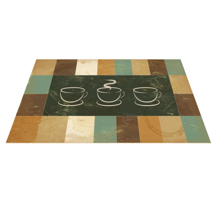 Tapis vinyle cuisine tasses à café fumantes - TenStickers