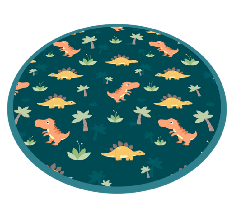 Tapis vinyle pour enfants cocarde de dinosaure - TenStickers