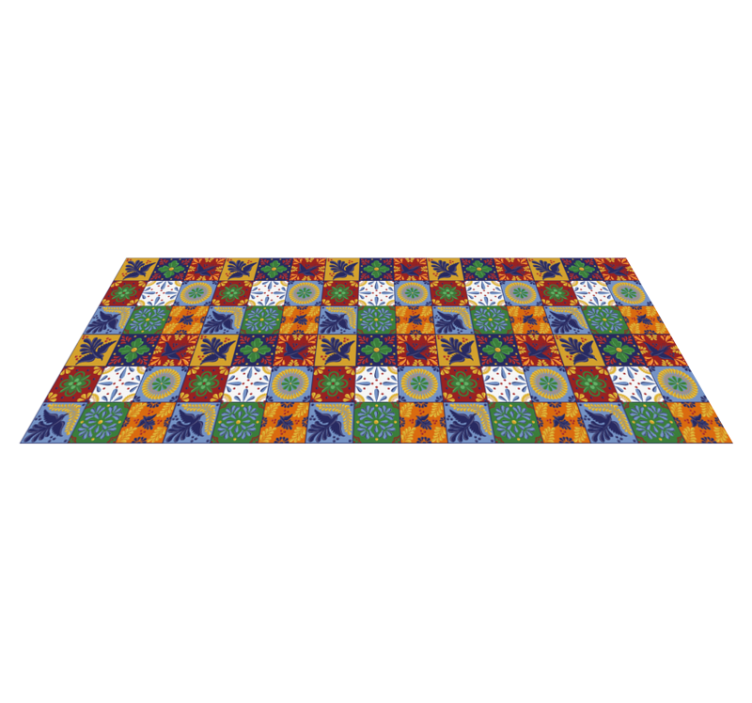 Tapis vinyle carreaux de ciment tuile colorée - TenStickers