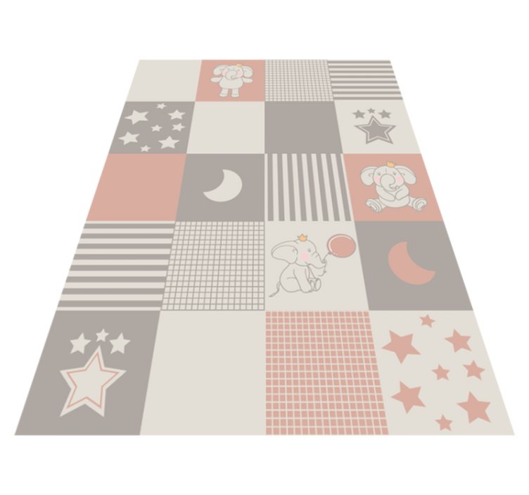 Tapis vinyle pour enfants Éléphants en patchwork - TenStickers