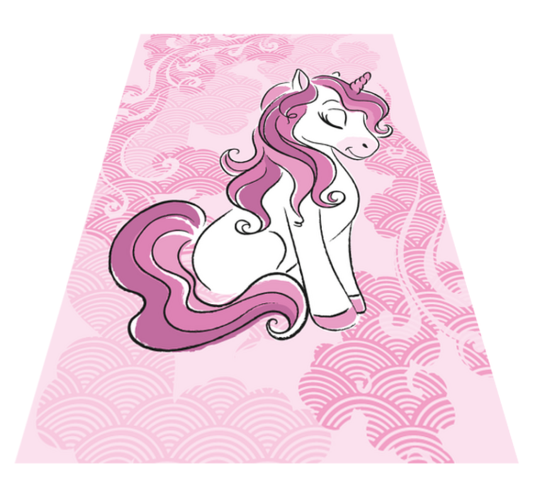 tapis vinyle pour enfants Licorne sautant sur les nuages - TenStickers