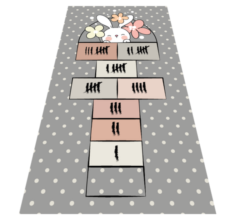 tapis de jeu Marelle de lapin nordique - TenStickers