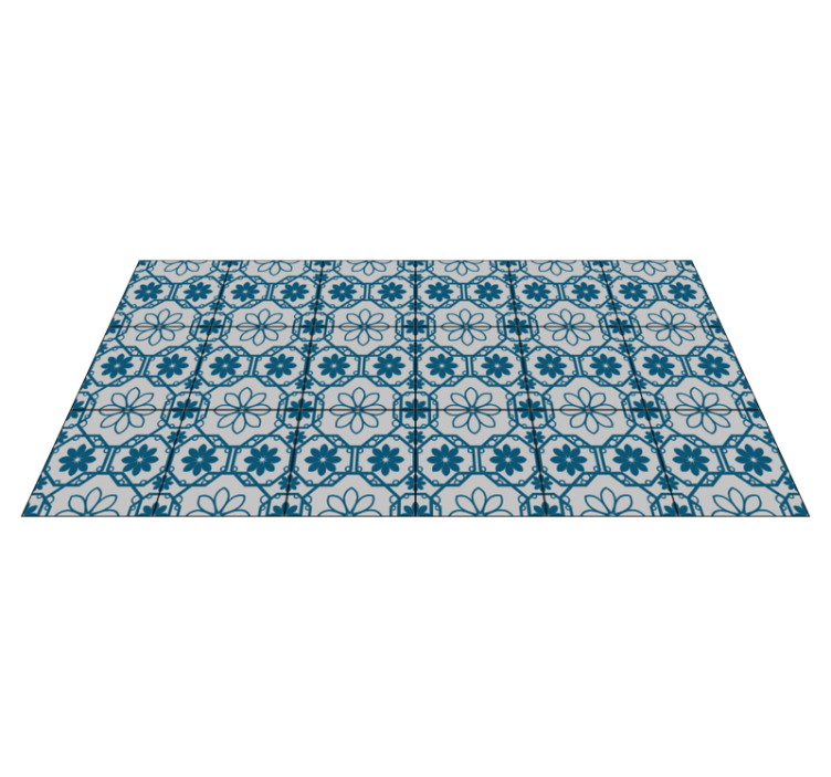 Tapis vinyle carreaux de ciment mosaïque florale - TenStickers